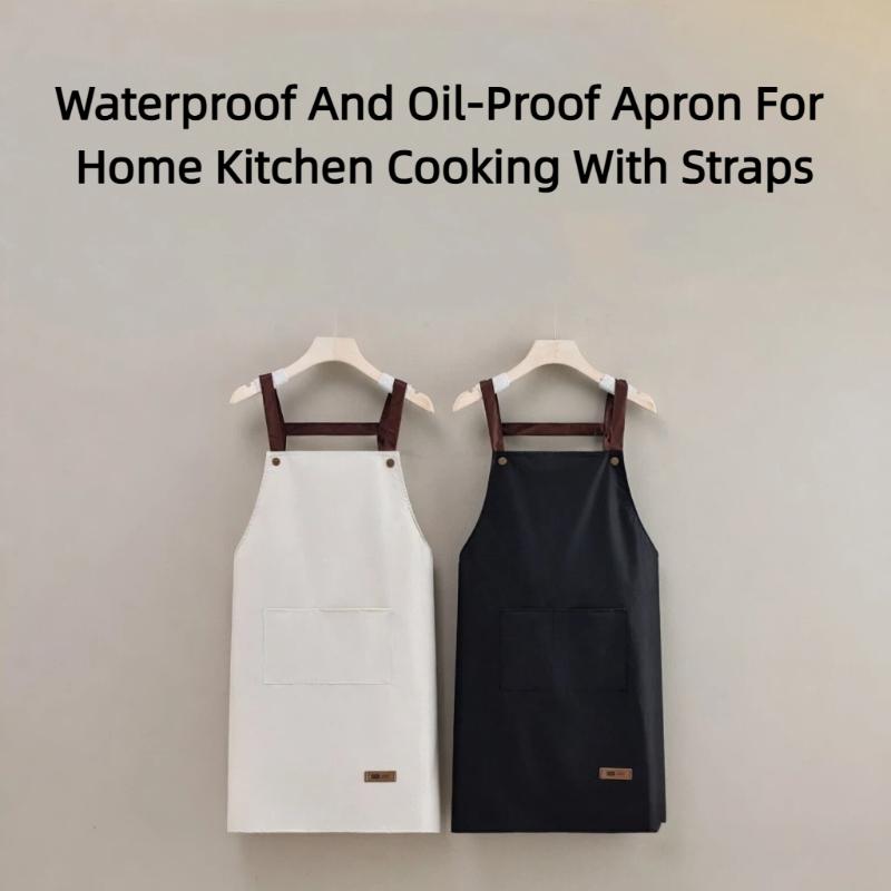 Home Cooking Work - 【SY】ผ้ากันเปื้อนกันน้ำและกันน้ำมันสำหรับใช้ในบ้าน ห้องครัว ร้านอาหาร คาเฟ่ และงานต่างๆ ผ้ากันเปื้อนสีพื้น