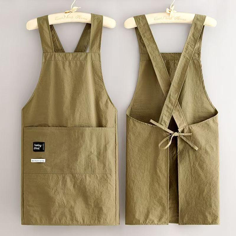 Home Cooking Work - (ซัมเมอร์6) ผ้ากันเปื้อนทำครัวสำหรับใช้ในบ้าน 1 ชิ้น ระบายอากาศได้ดี ทนทานต่อการสึกหรอ