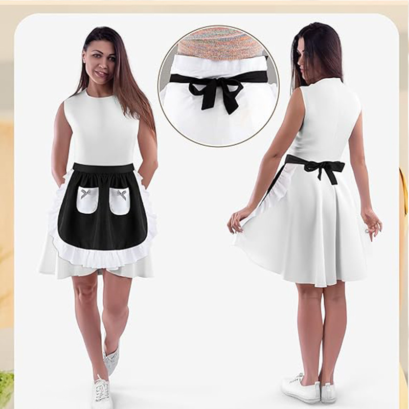 ผ้ากันเปื้อนลูกไม้สั้น ดีไซน์ห - Home Cooking Services บทวิจารณ์และราคา